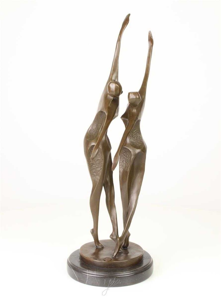[LA-47225] Bronzeskulptur Bronzefigur Tanzendes Paar Abstrakt-Stil Bild 15