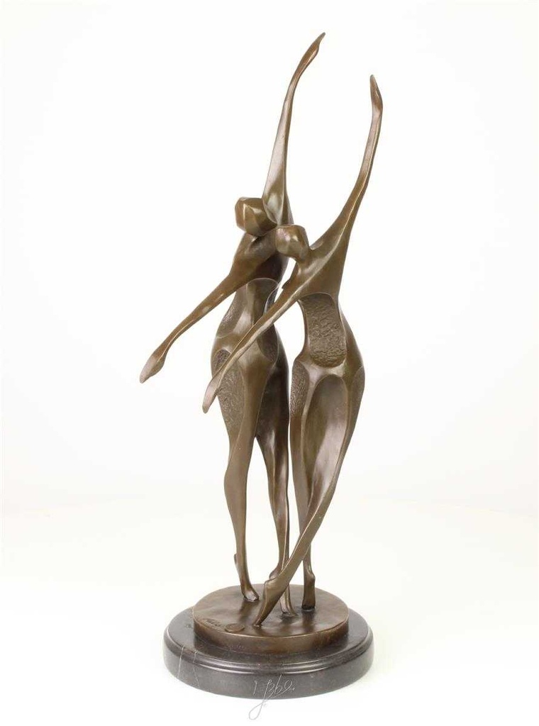 [LA-47225] Bronzeskulptur Bronzefigur Tanzendes Paar Abstrakt-Stil Bild 16