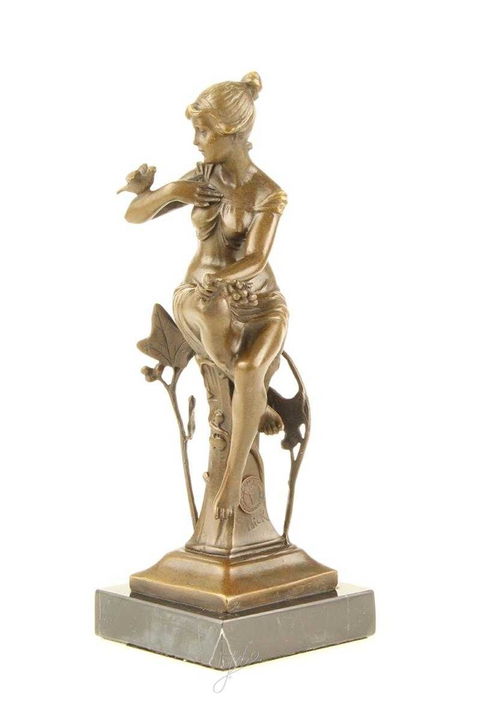 [LA-47228] Bronzeskulptur Bronzefigur Sitzende Frau #47228 Bild 4