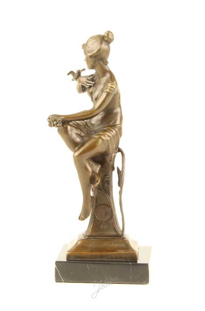 [LA-47228] Bronzeskulptur Bronzefigur Sitzende Frau #47228 Bild 6