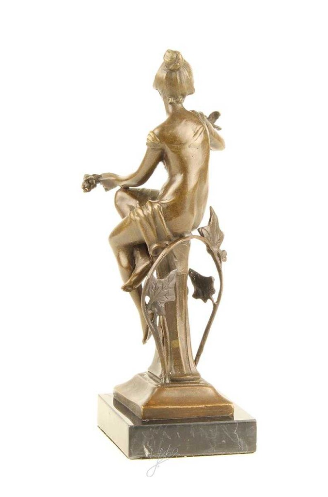 [LA-47228] Bronzeskulptur Bronzefigur Sitzende Frau #47228 Bild 9