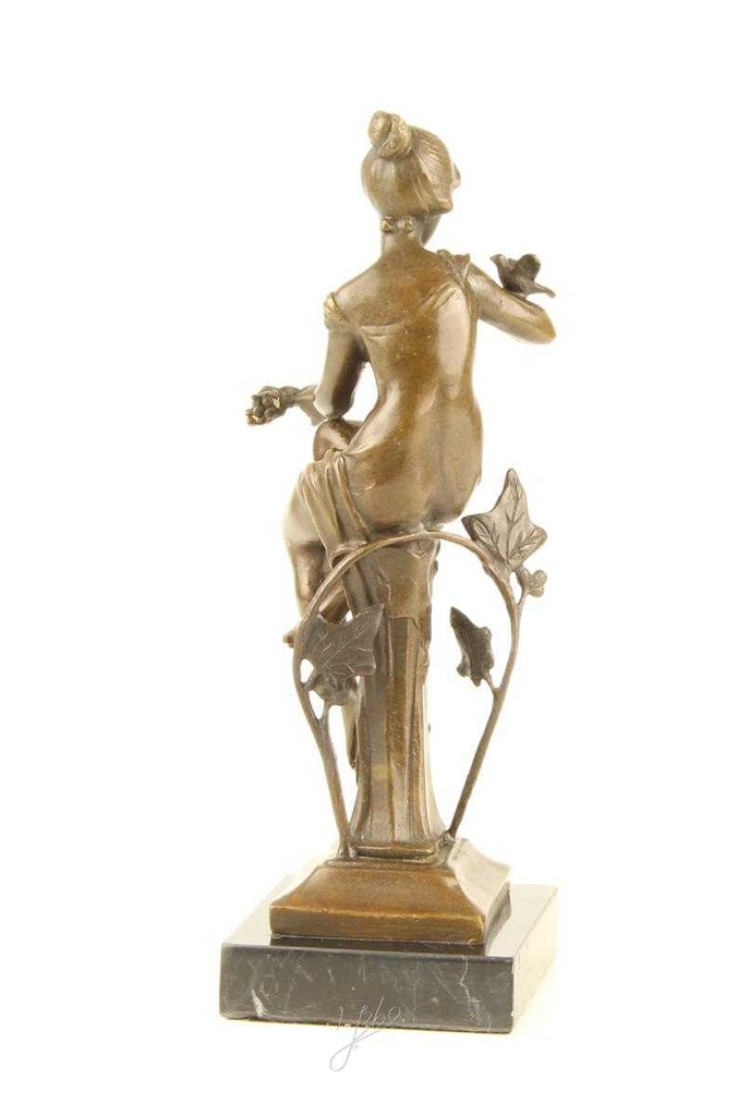 [LA-47228] Bronzeskulptur Bronzefigur Sitzende Frau #47228 Bild 10