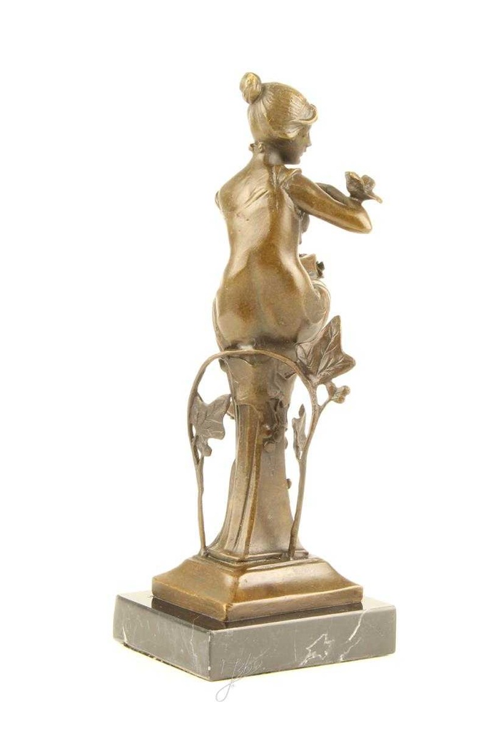 [LA-47228] Bronzeskulptur Bronzefigur Sitzende Frau #47228 Bild 12