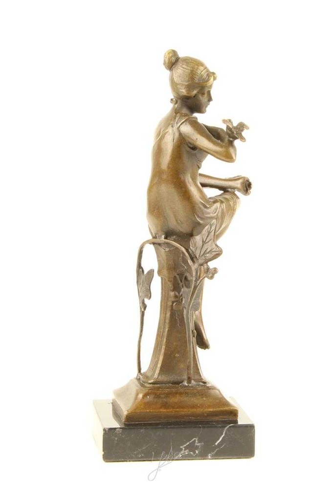 [LA-47228] Bronzeskulptur Bronzefigur Sitzende Frau #47228 Bild 13