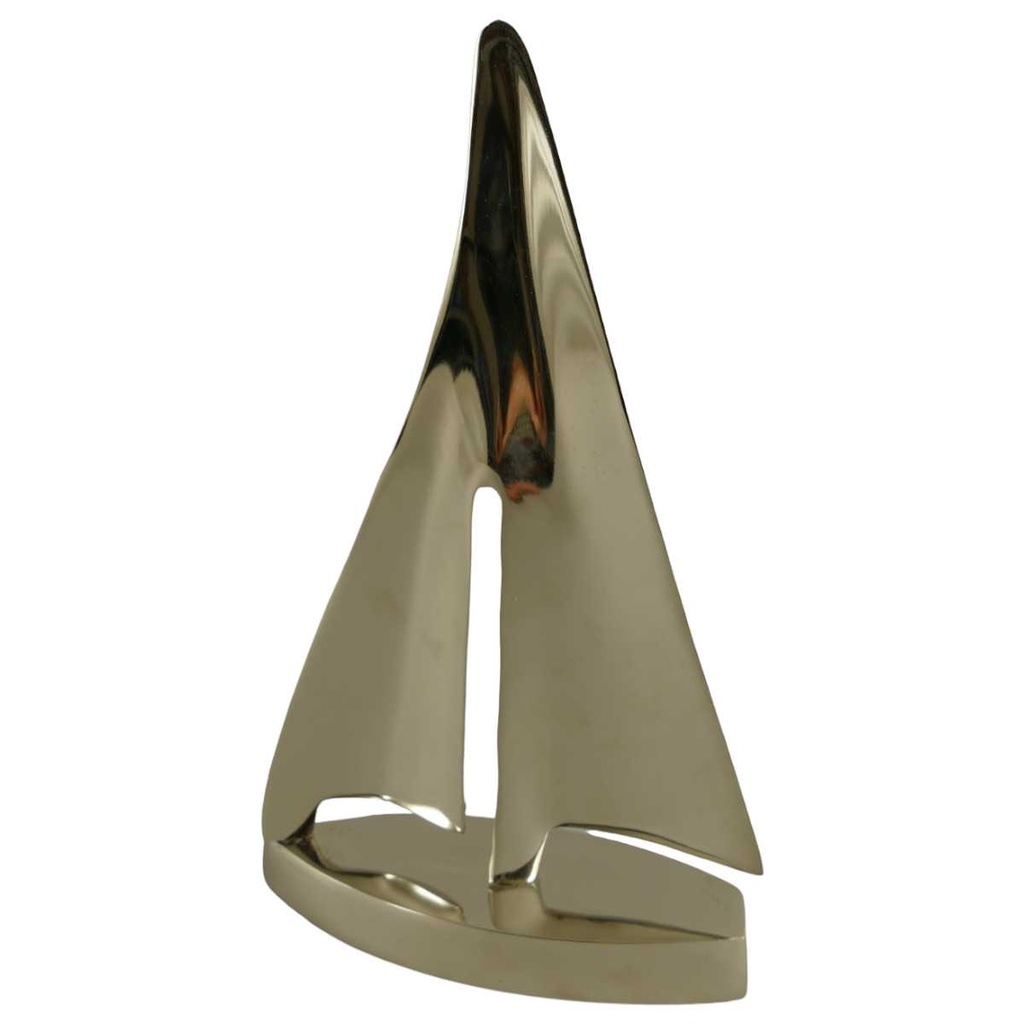 [LA-49004] Skulptur Figur Aluminium vernickelt Schiff #49004 Bild 2