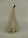 [LA-49004] Skulptur Figur Aluminium vernickelt Schiff #49004 Bild 5