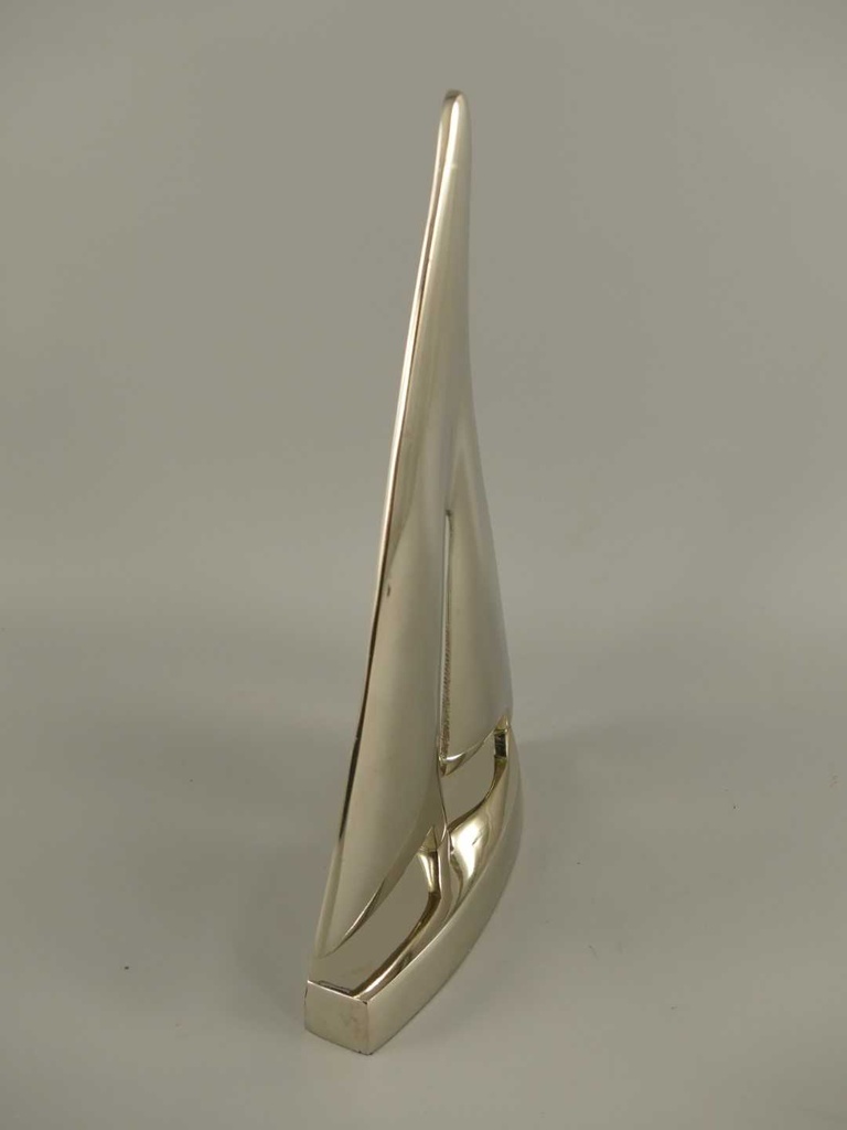 [LA-49004] Skulptur Figur Aluminium vernickelt Schiff #49004 Bild 6