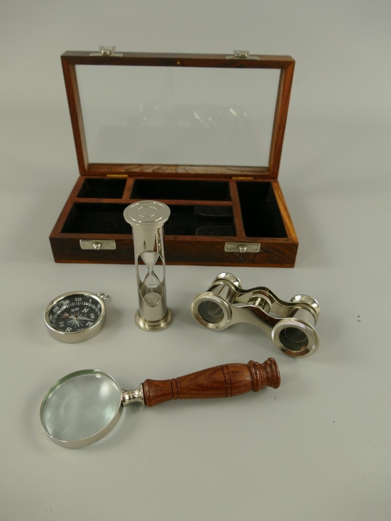 [LA-49006] Nautikset Vernickelt Holzdose L 22cm Bild 2