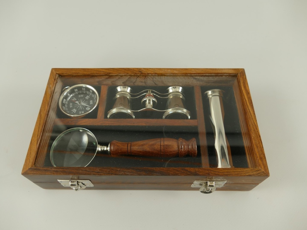 [LA-49006] Nautikset Vernickelt Holzdose L 22cm Bild 4