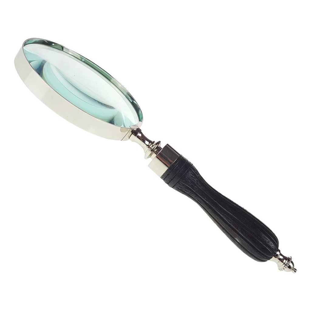 [LA-49008] Leselupe Handlupe Vergrößerungsglas vernickelt griff D 10-L 25cm Bild 2