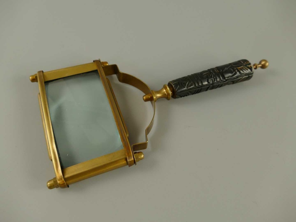 [LA-49009] Leselupe Handlupe Vergrößerungsglas & Brieföffner Messing brüniert Set Bild 4