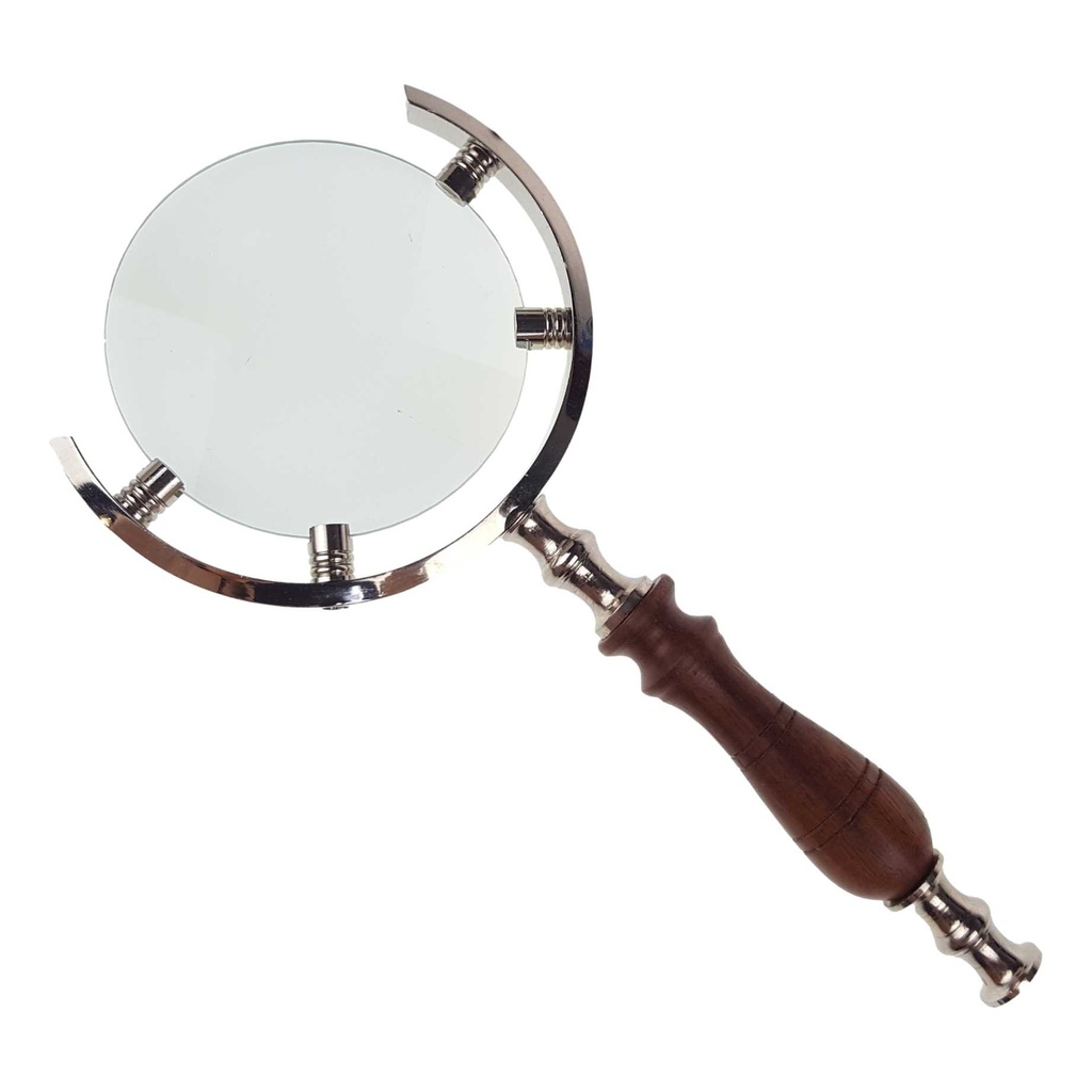 [LA-49010] Leselupe Handlupe Vergrößerungsglas Glas vernickelt #49010 Bild 2