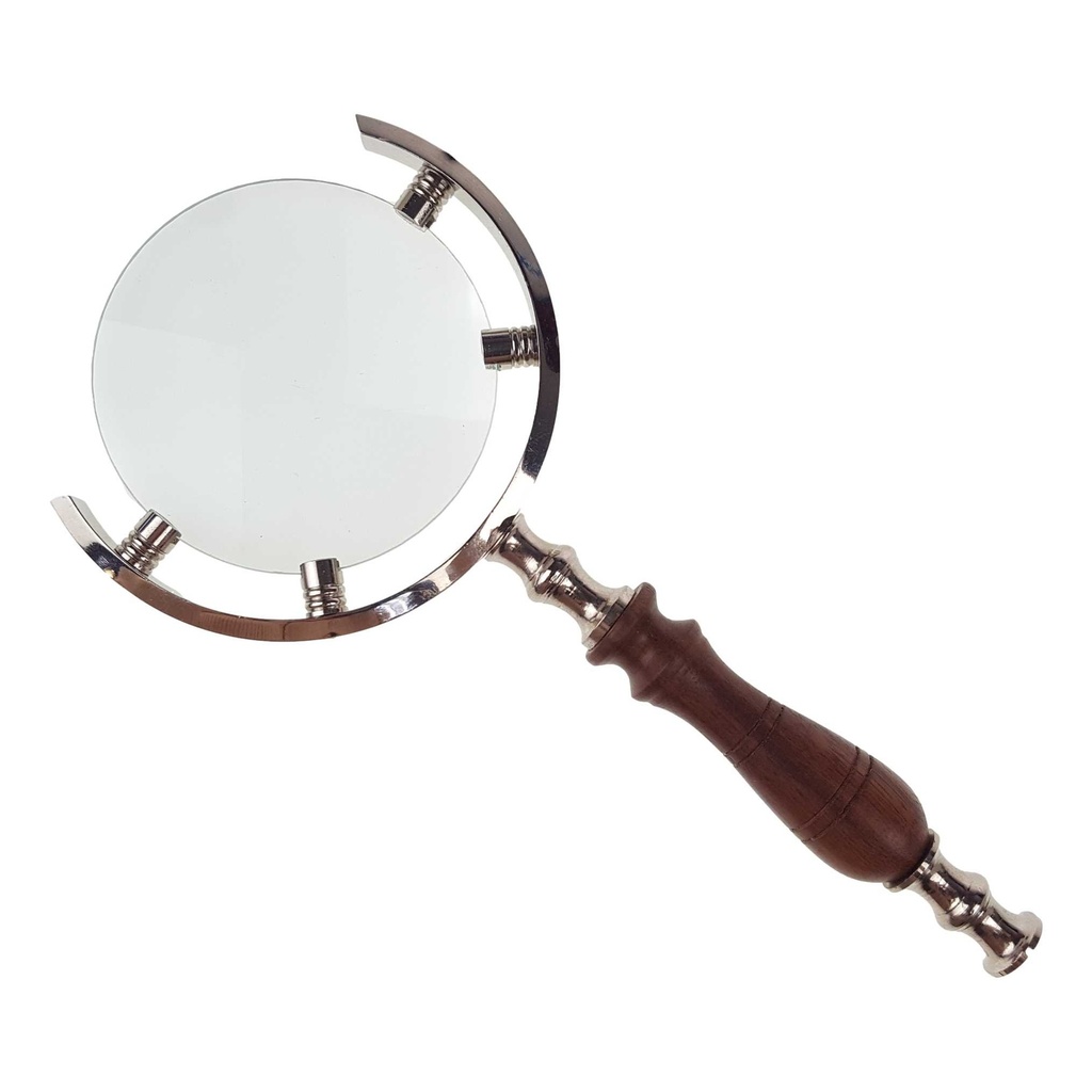[LA-49010] Leselupe Handlupe Vergrößerungsglas Glas vernickelt #49010 Bild 3