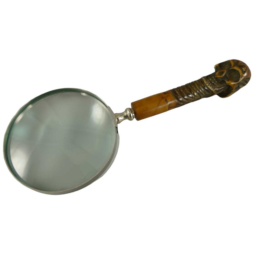 [LA-49011] Leselupe Handlupe Vergrößerungsglas vernickelt griff D 10-L 25cm Bild 2