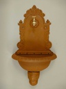 [LA-49032] Gusseisen Wandbrunnen Gartenbrunnen Zapfstelle Naturrost-Look Braun H 80 cm Bild 4