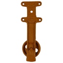 [LA-49042] Eisen Umlenkrolle Seilrolle Flaschenzug Riemenscheibe Naturrost Farbig H 32cm Bild 2