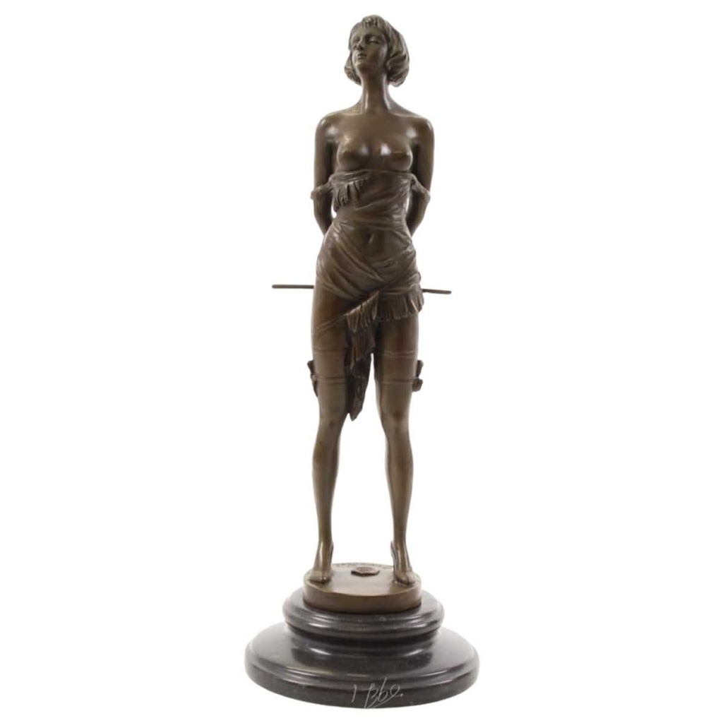 [LA-49789] Bronzeskulptur Bronzefigur Frau mit Reitgerte Bild 2