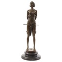 [LA-49789] Bronzeskulptur Bronzefigur Frau mit Reitgerte Bild 2