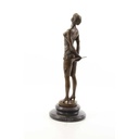 [LA-49789] Bronzeskulptur Bronzefigur Frau mit Reitgerte Bild 7