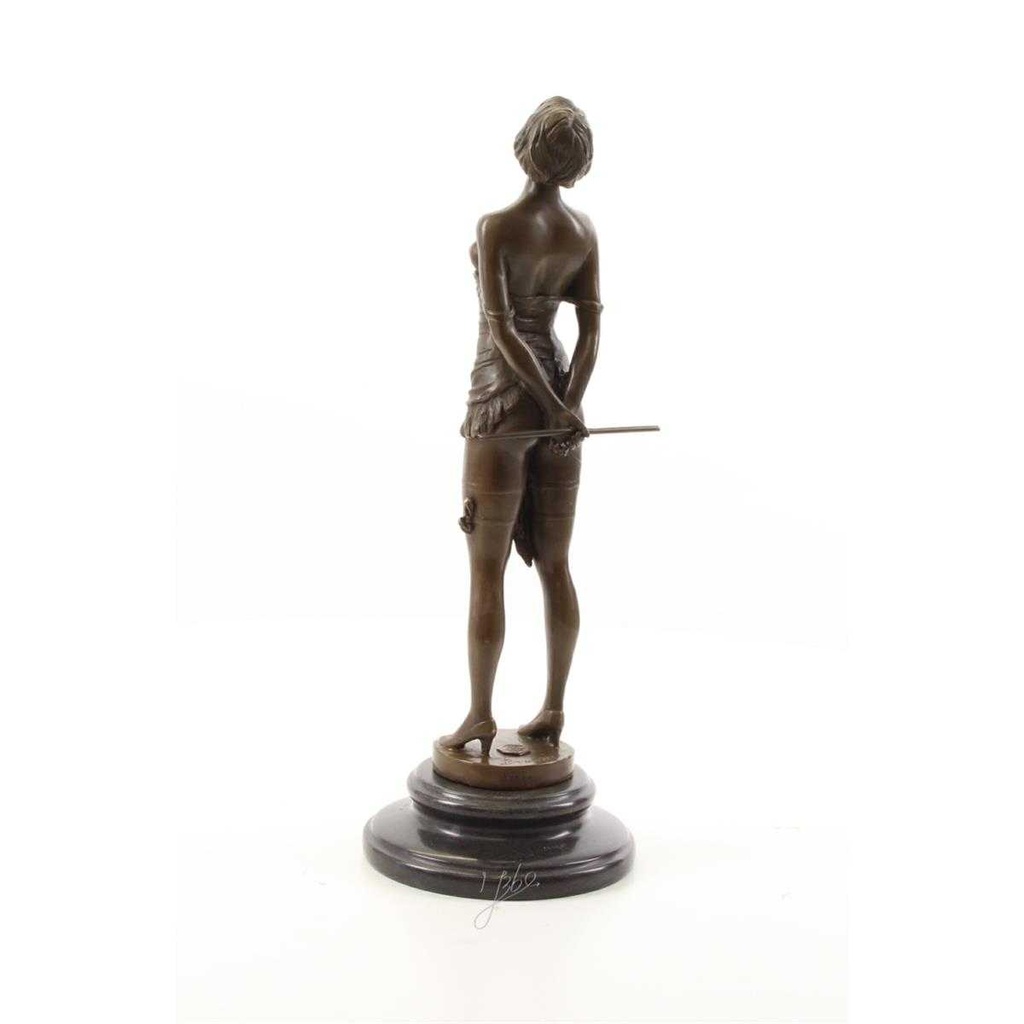 [LA-49789] Bronzeskulptur Bronzefigur Frau mit Reitgerte Bild 8