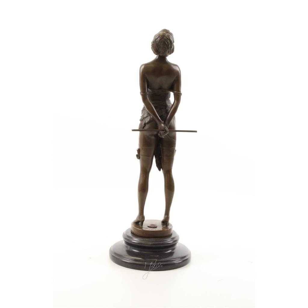 [LA-49789] Bronzeskulptur Bronzefigur Frau mit Reitgerte Bild 9