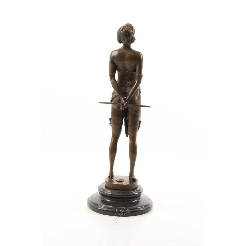 [LA-49789] Bronzeskulptur Bronzefigur Frau mit Reitgerte Bild 10