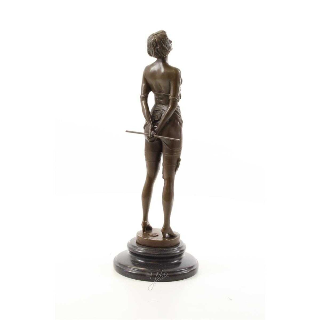 [LA-49789] Bronzeskulptur Bronzefigur Frau mit Reitgerte Bild 11