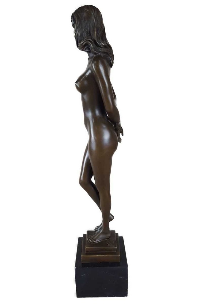 [LA-49790] Bronzeskulptur Bronzefigur Stehende Frau Bild 4