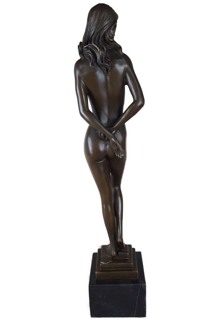 [LA-49790] Bronzeskulptur Bronzefigur Stehende Frau Bild 6