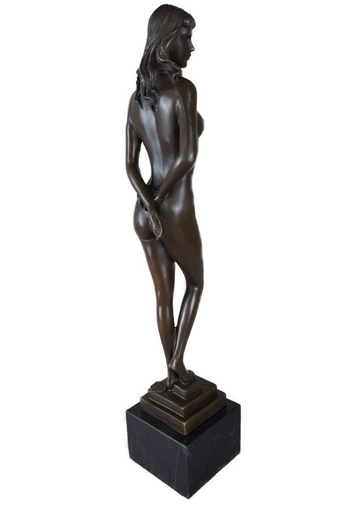 [LA-49790] Bronzeskulptur Bronzefigur Stehende Frau Bild 7