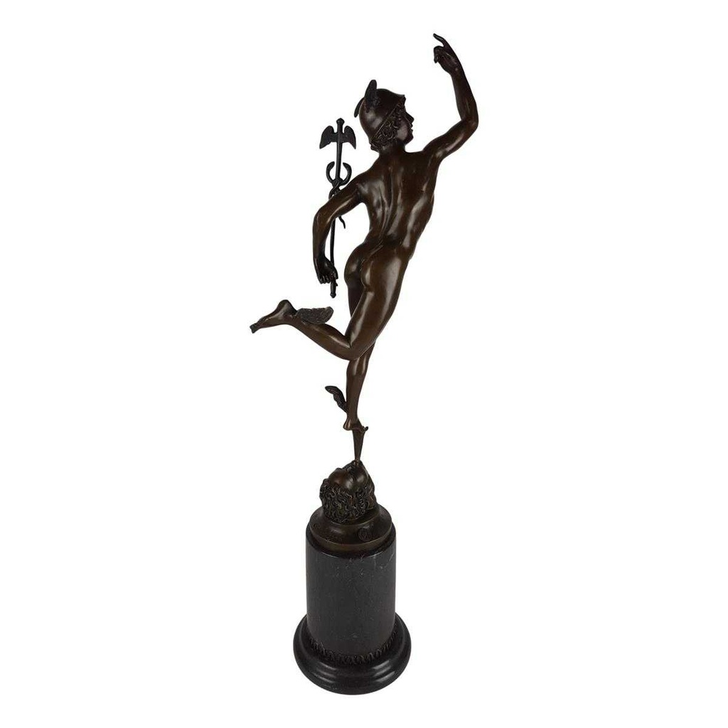 [LA-49801] Bronzeskulptur Bronzefigur Merkur Bild 4
