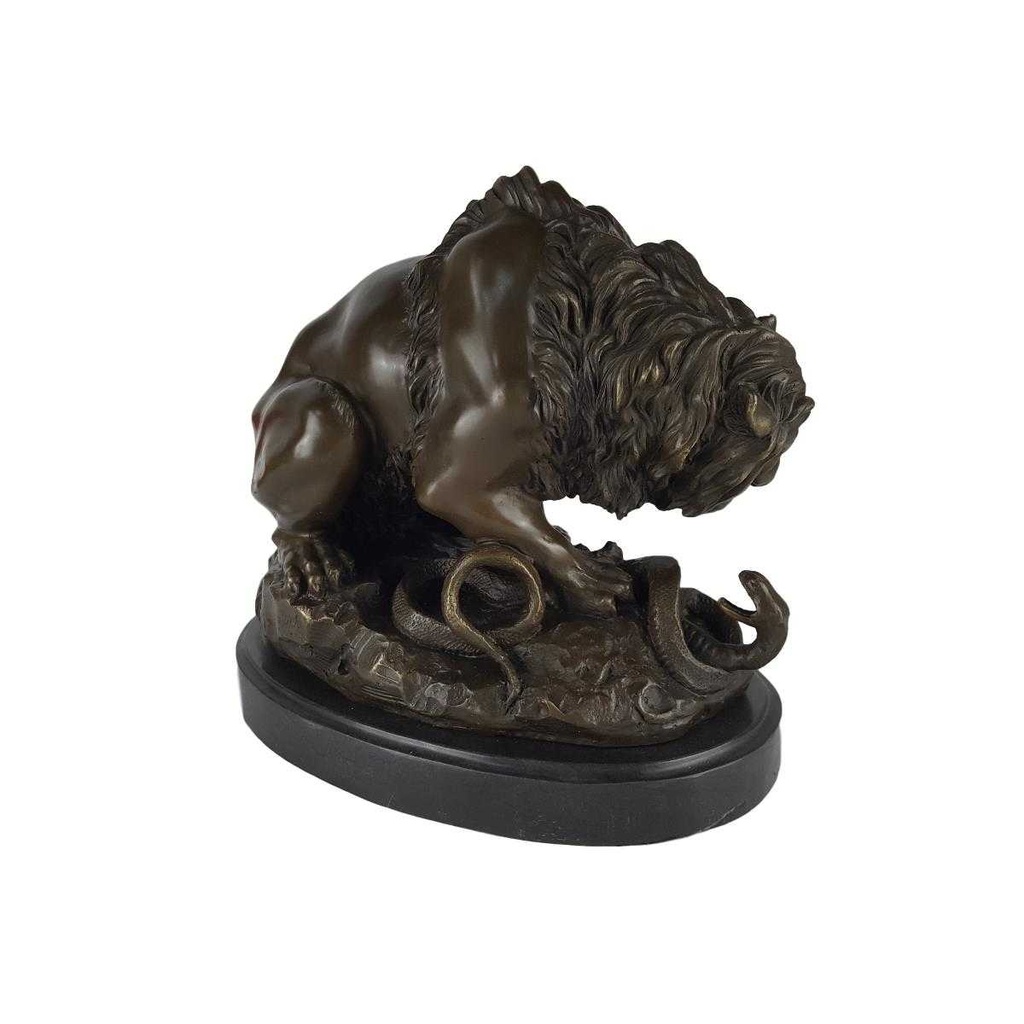 [LA-49803] Bronzeskulptur Bronzefigur Löwe mit Schlange Von A. Barye Bild 4