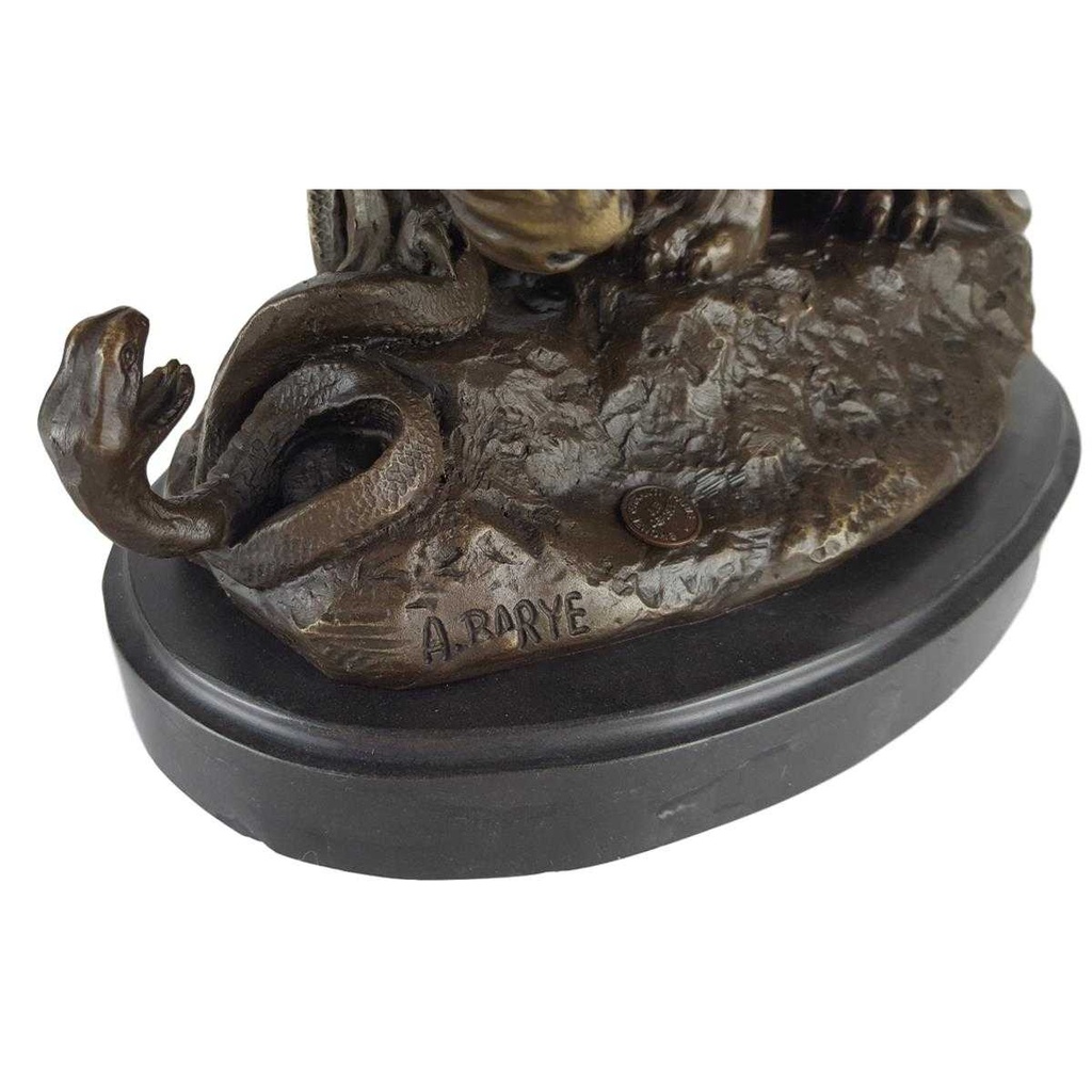 [LA-49803] Bronzeskulptur Bronzefigur Löwe mit Schlange Von A. Barye Bild 6