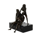 [LA-49833] Bronzeskulptur Bronzefigur Erotik Kamasutra Gang Bang Mann 2 Frauen Bild 3