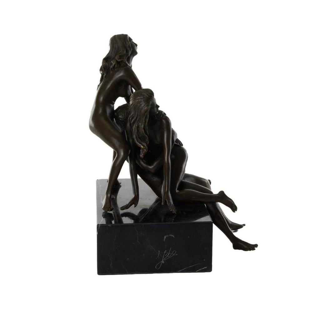 [LA-49833] Bronzeskulptur Bronzefigur Erotik Kamasutra Gang Bang Mann 2 Frauen Bild 11