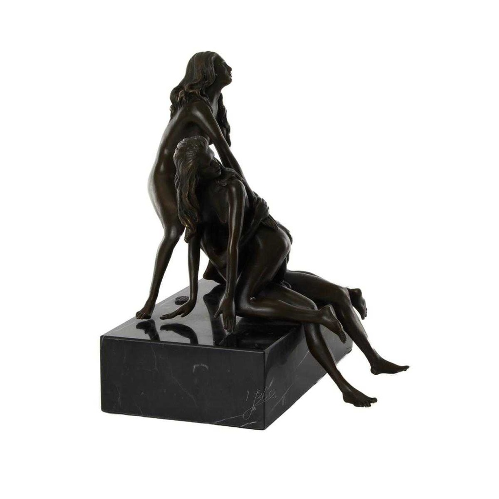 [LA-49833] Bronzeskulptur Bronzefigur Erotik Kamasutra Gang Bang Mann 2 Frauen Bild 12