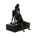 [LA-49833] Bronzeskulptur Bronzefigur Erotik Kamasutra Gang Bang Mann 2 Frauen Bild 13