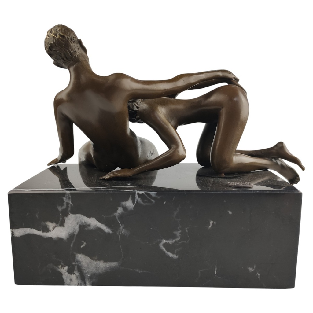 [LA-49834] Bronzeskulptur Bronzefigur Erotik Akt Paar Mann Frau Bild 4