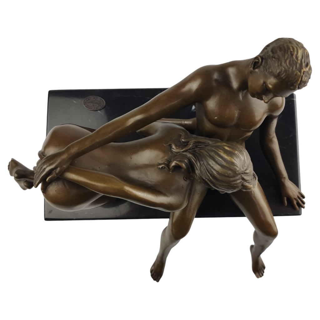 [LA-49834] Bronzeskulptur Bronzefigur Erotik Akt Paar Mann Frau Bild 6