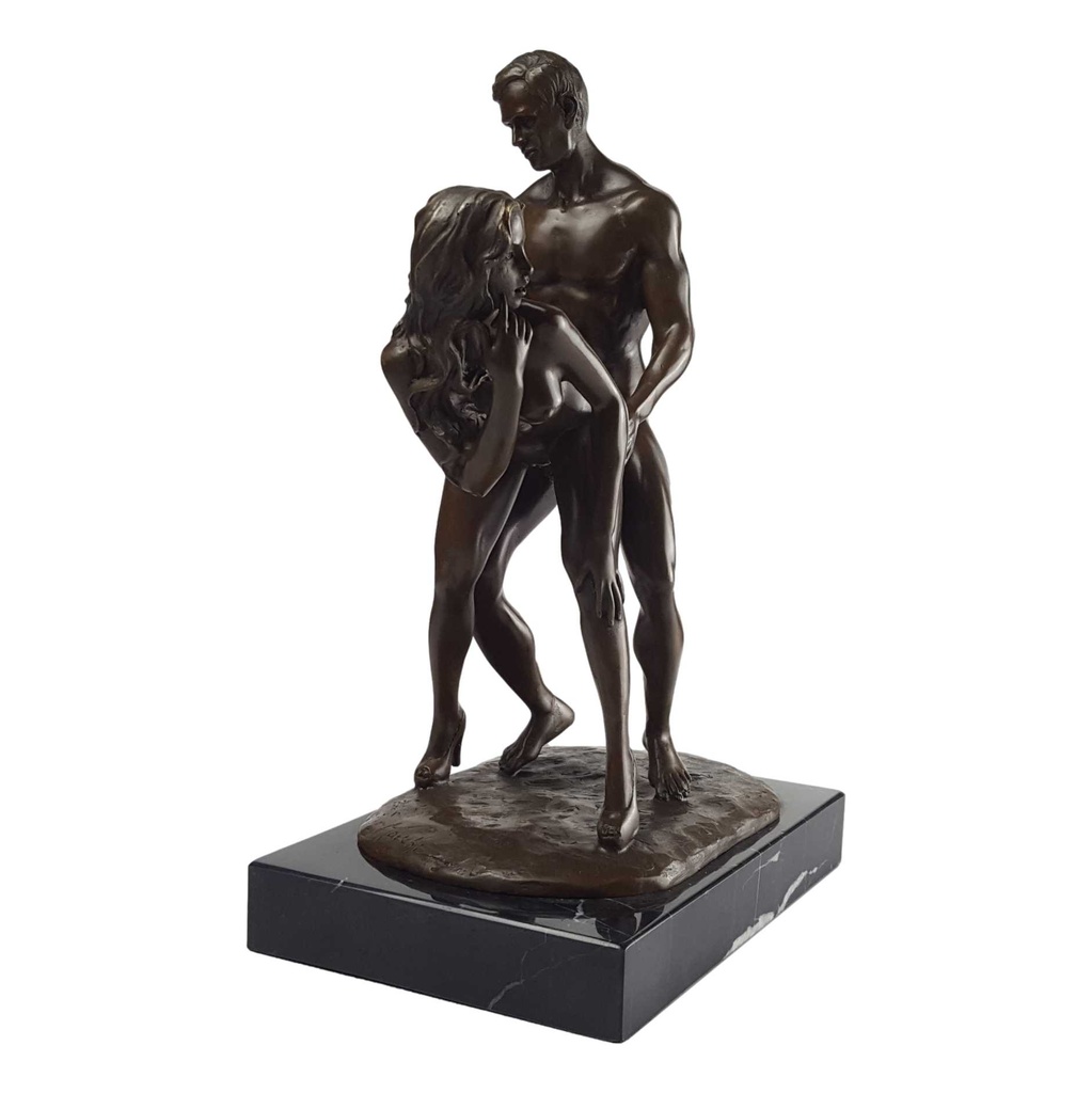[LA-49837] Bronzeskulptur Bronzefigur Erotik Akt verliebtes Paar Mann Frau Bild 2