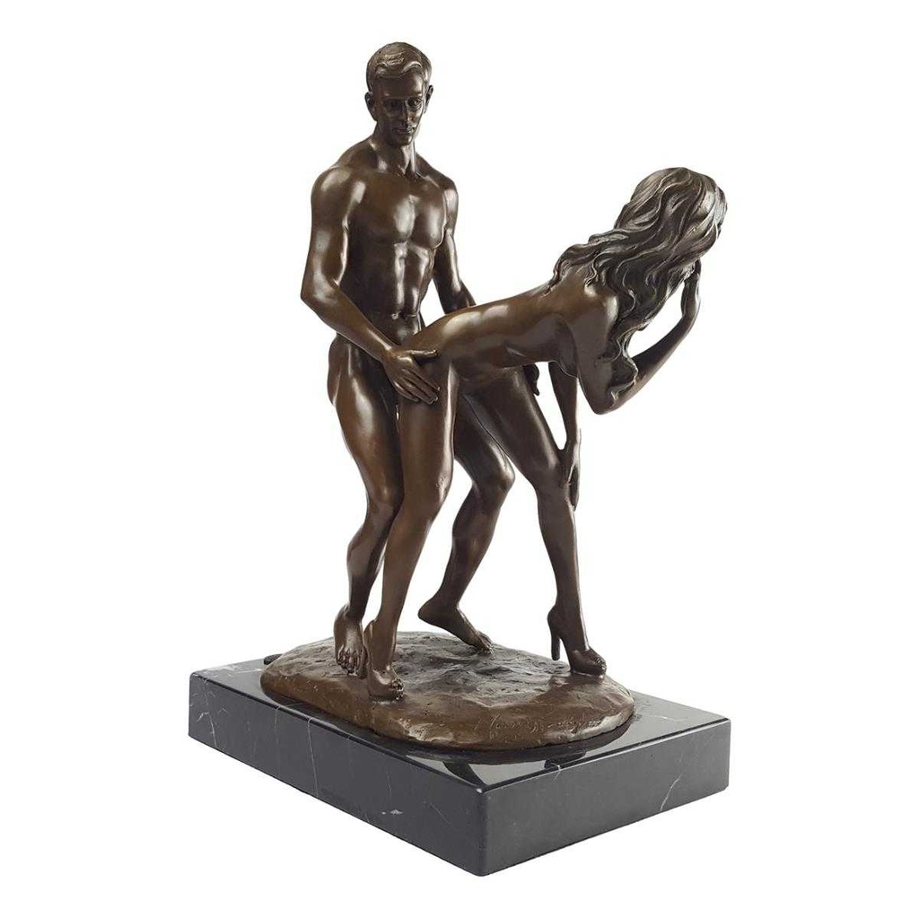 [LA-49837] Bronzeskulptur Bronzefigur Erotik Akt verliebtes Paar Mann Frau Bild 3
