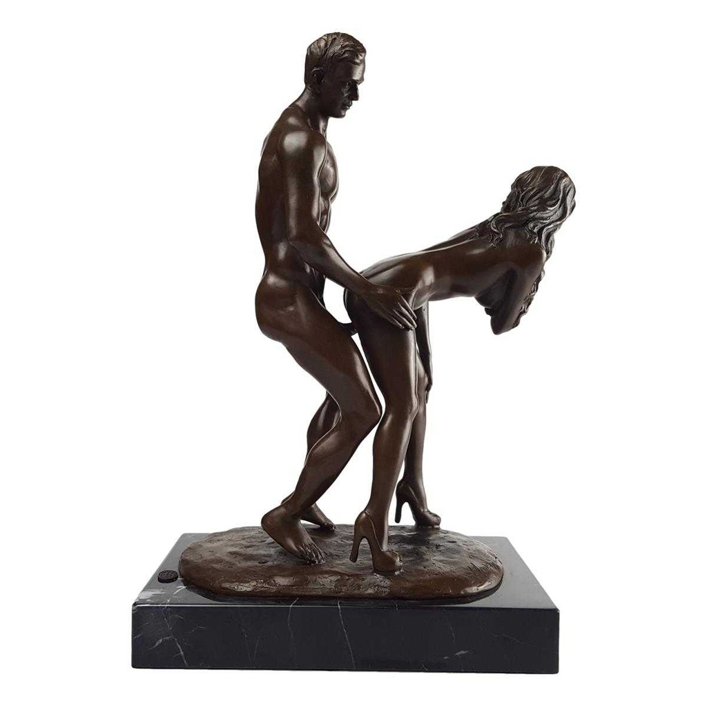 [LA-49837] Bronzeskulptur Bronzefigur Erotik Akt verliebtes Paar Mann Frau Bild 4