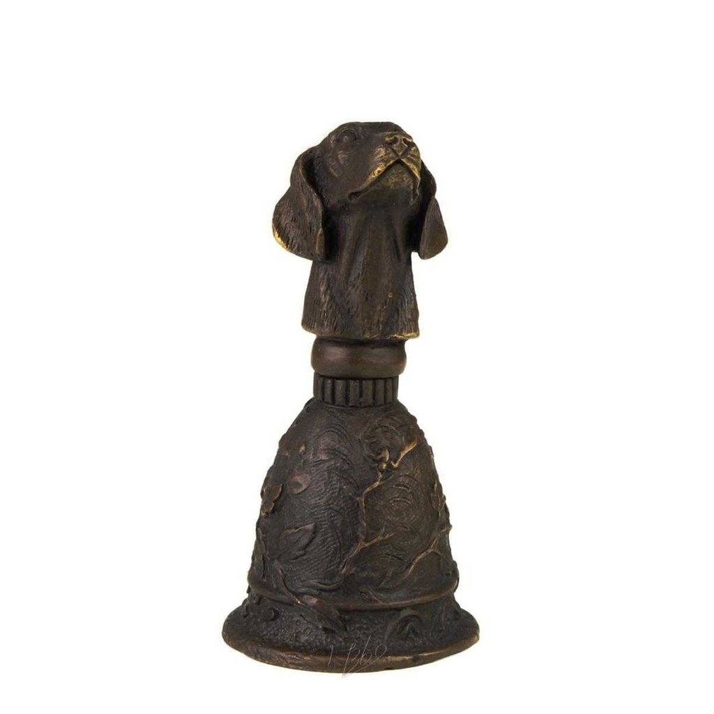 [LA-49859] Tischglocke Bronzeskulptur Bronzefigur Hundekopf Griff Bild 4