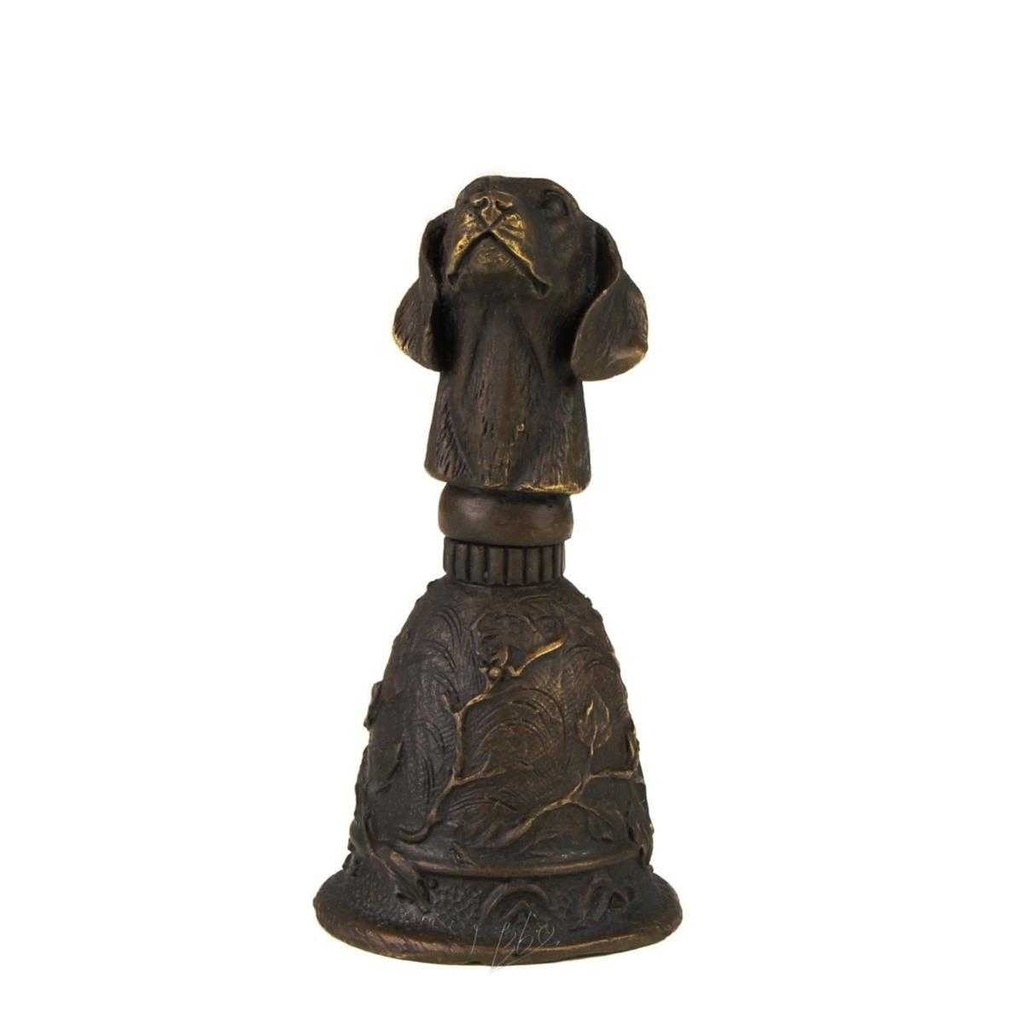 [LA-49859] Tischglocke Bronzeskulptur Bronzefigur Hundekopf Griff Bild 5
