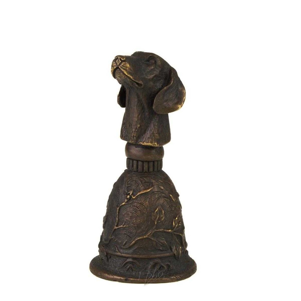 [LA-49859] Tischglocke Bronzeskulptur Bronzefigur Hundekopf Griff Bild 6
