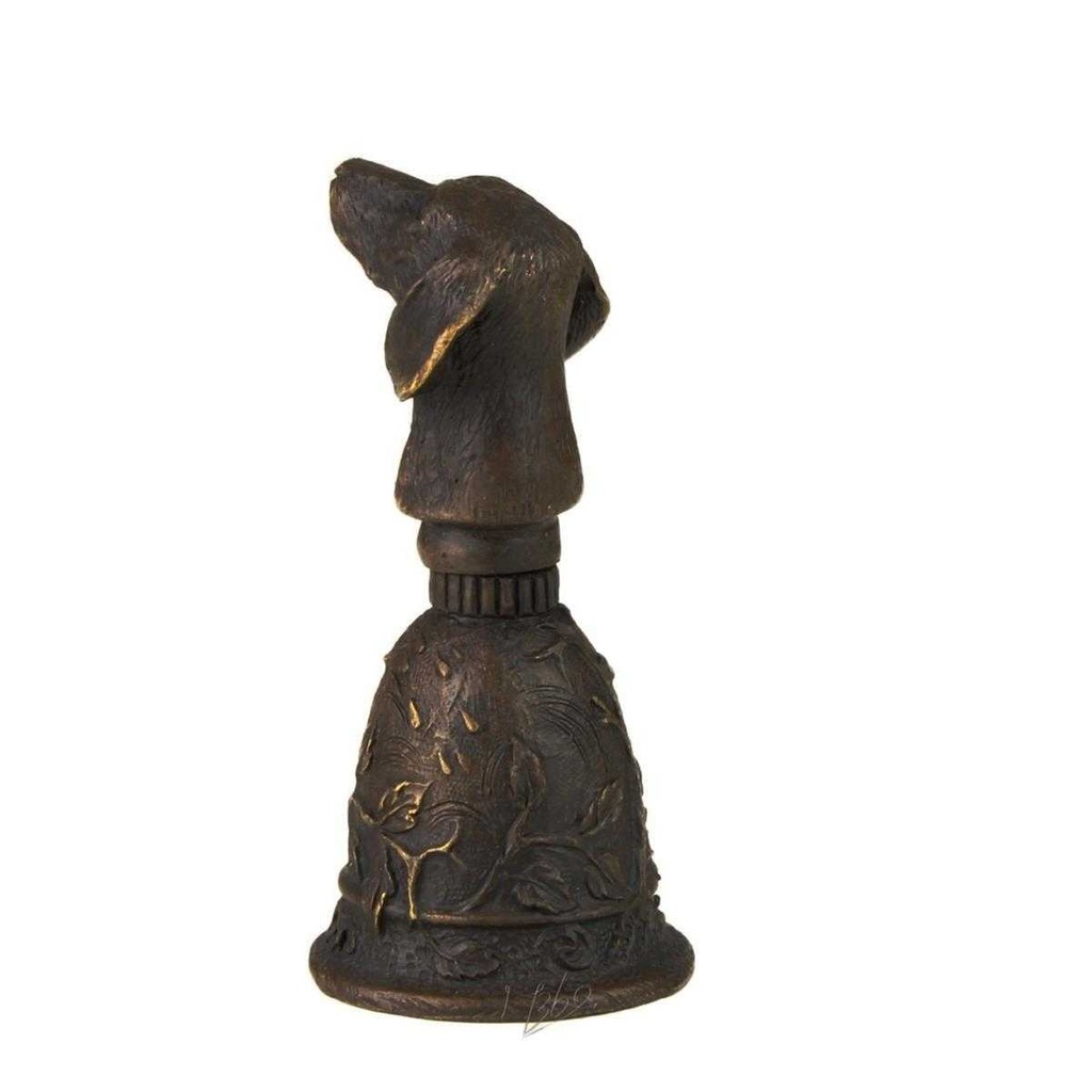 [LA-49859] Tischglocke Bronzeskulptur Bronzefigur Hundekopf Griff Bild 10