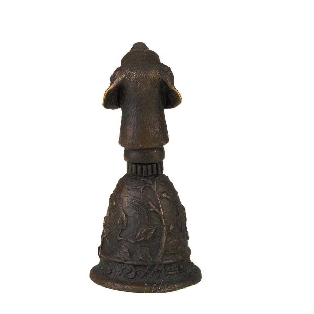 [LA-49859] Tischglocke Bronzeskulptur Bronzefigur Hundekopf Griff Bild 12