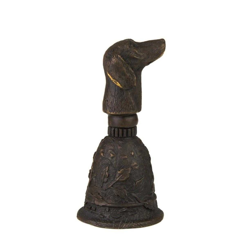 [LA-49859] Tischglocke Bronzeskulptur Bronzefigur Hundekopf Griff Bild 16