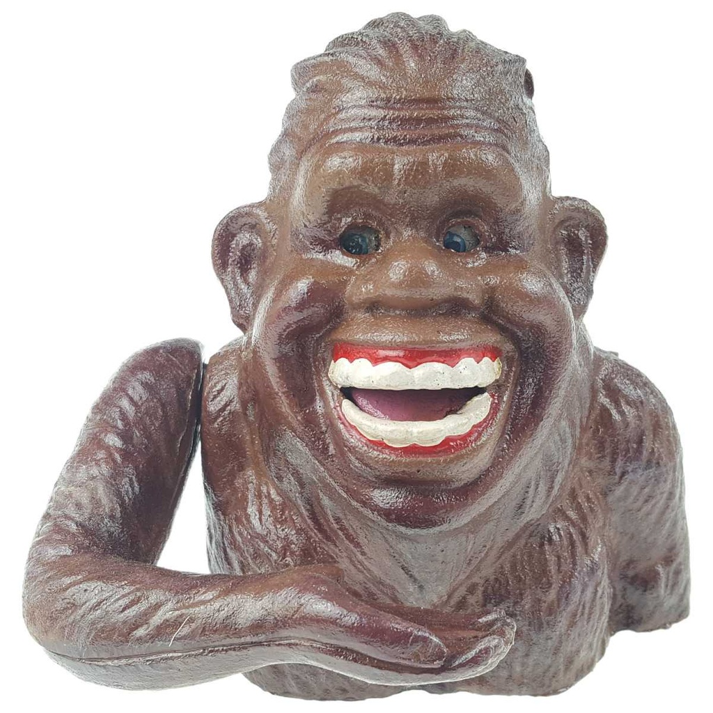 [LA-49887] Spardose Geldbank Skulptur Gusseisen Happy Sasquatch mechanisch Bild 2