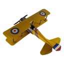 [LA-50205] Blechmodell Blechflugzeug Modellflugzeug Doppeldecker Flugzeug Gelb H 21,7 B 60,6 L 56 cm Bild 3